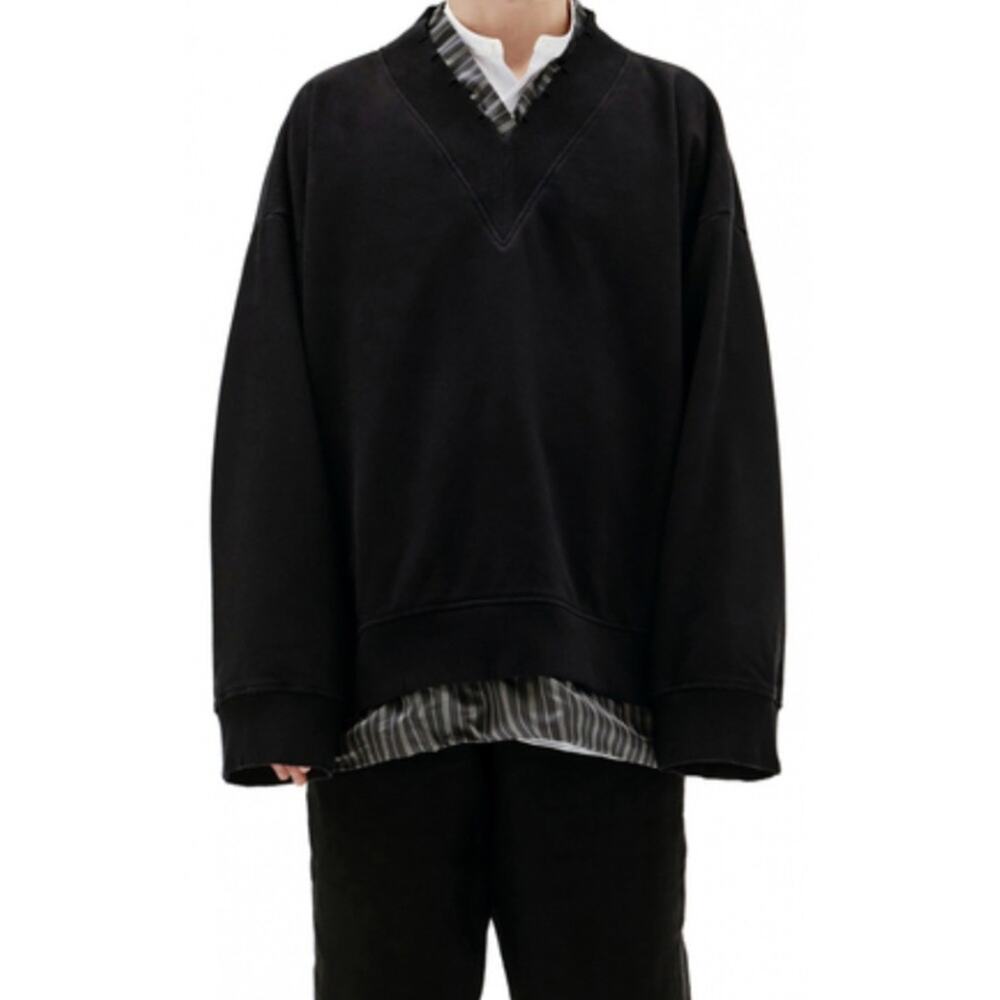 Maison Margiela French Terry Double Layer Sweatshirt IT 50 Viscose Striped Lined